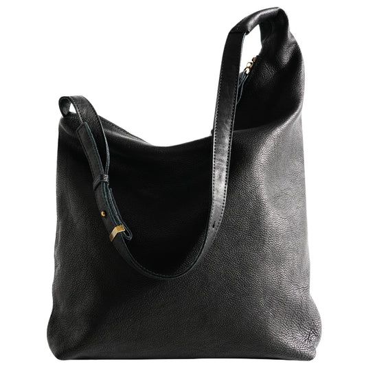 Brown Leather Soft Crossbody Tote