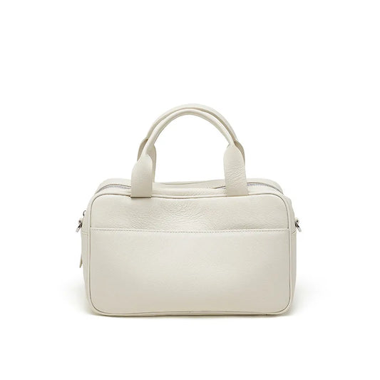 Brown Leather Mini Boston Bag