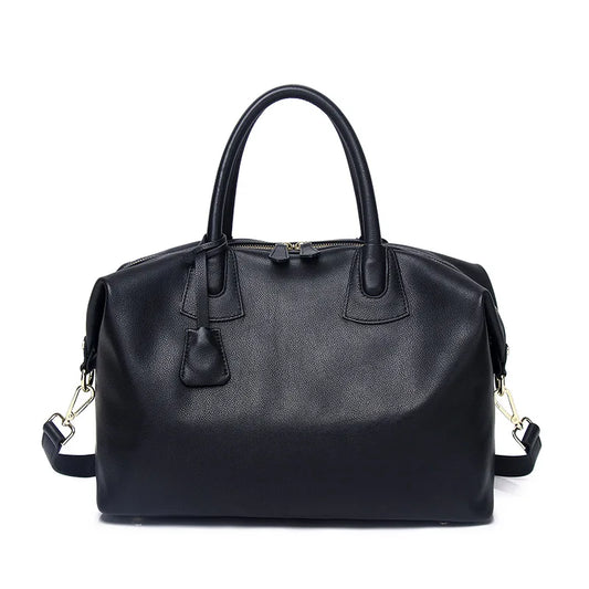 Cognac Leather Dome Satchel Bag