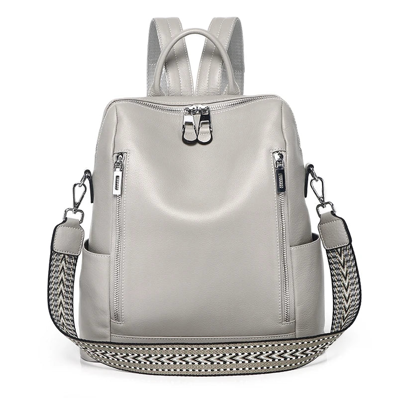 Teal Leather Convertible Backpack Bag