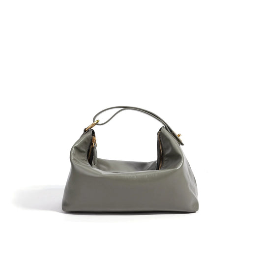 Black Leather Pillow Shoulder Bag