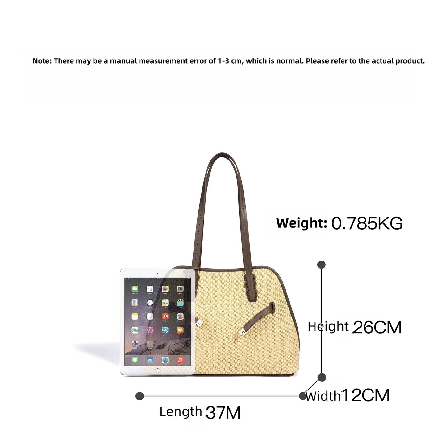 Straw Dome Shoulder Tote Bag