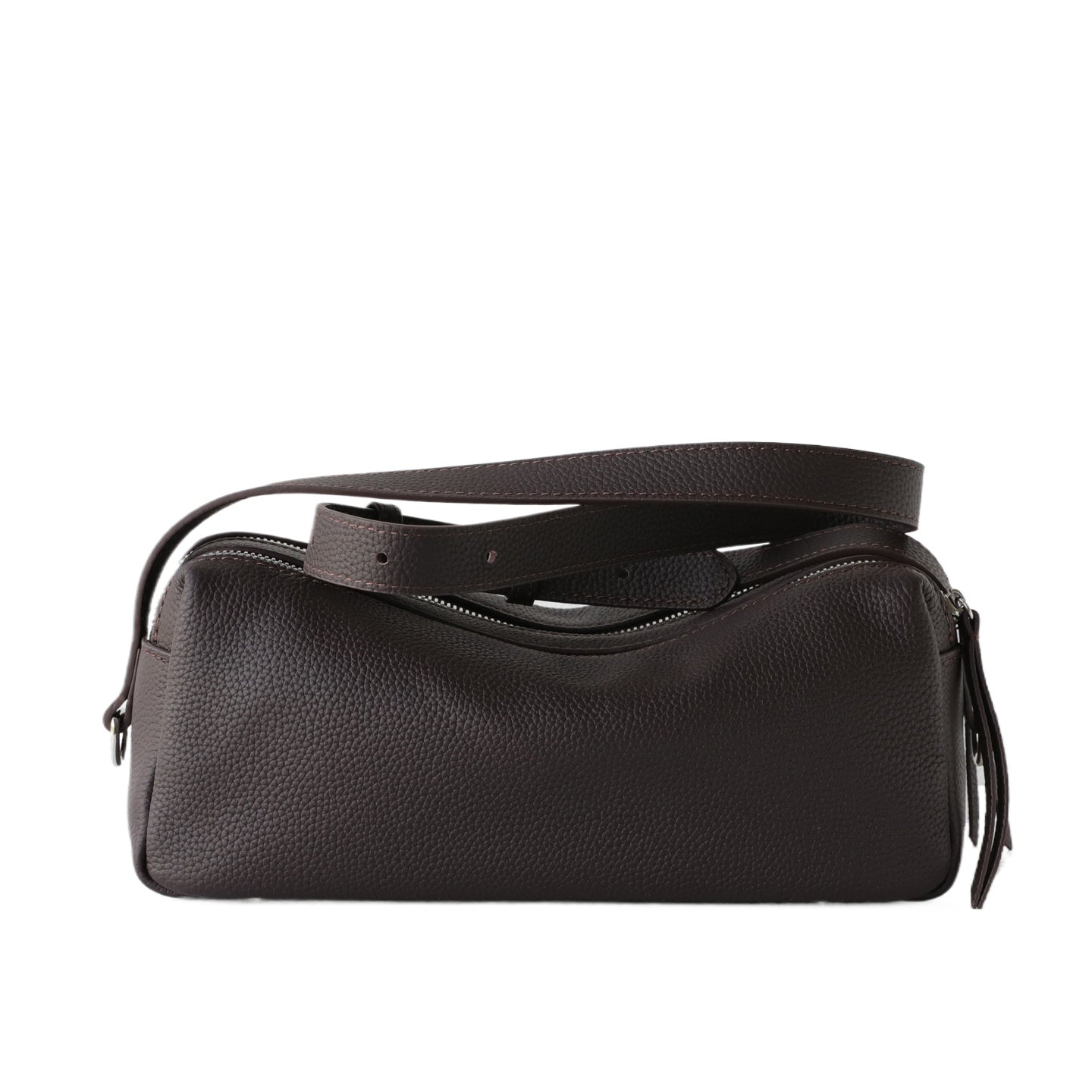 Yellow Leather Barrel Shoulder Bag