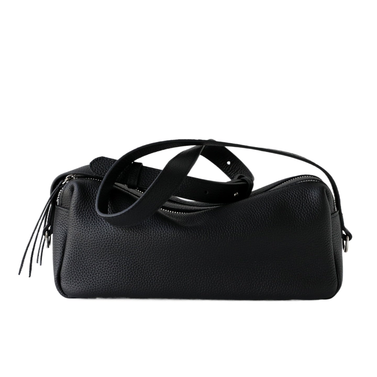 Yellow Leather Barrel Shoulder Bag
