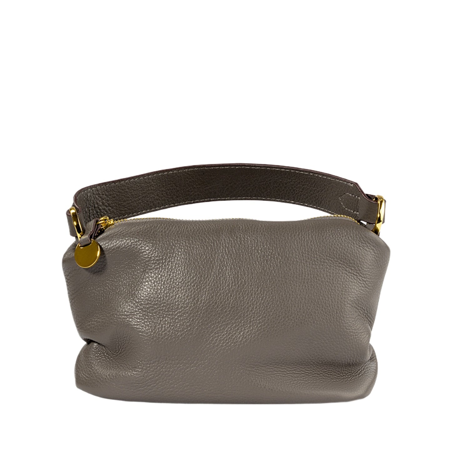 Magenta Leather Mini Hobo Bag