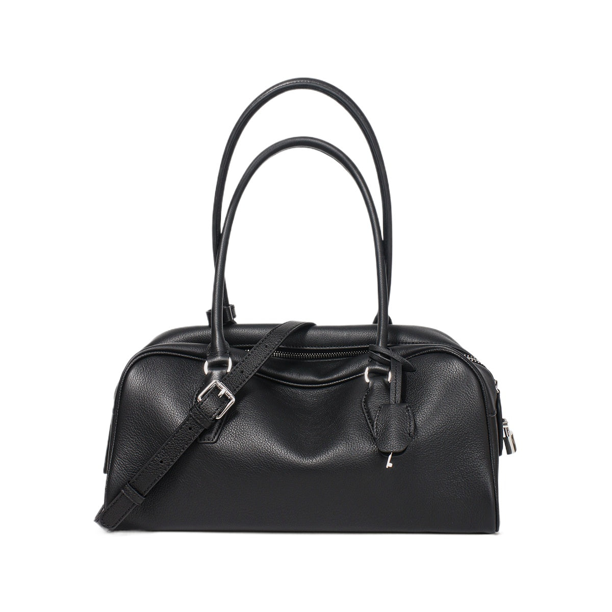 Brown Leather Boston Satchel Bag
