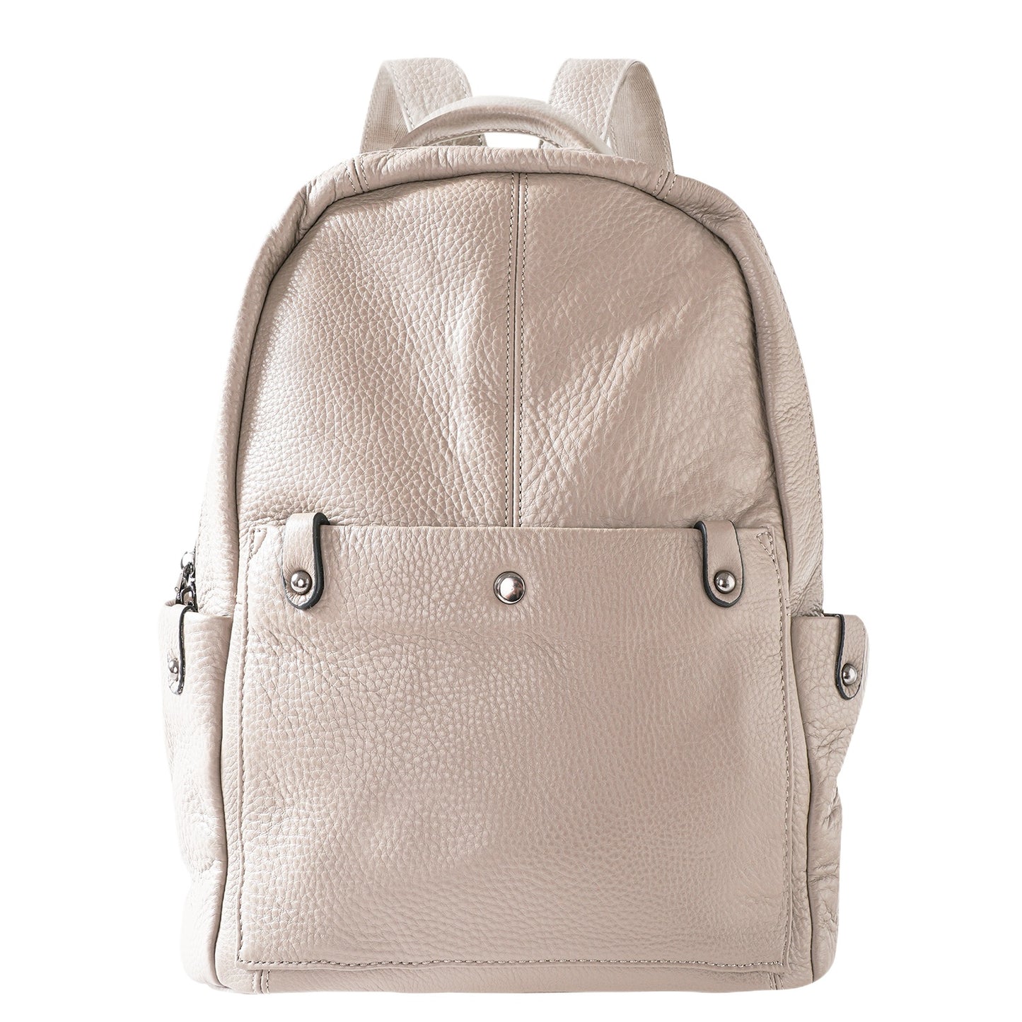 Black Leather Travel Backpack Bag
