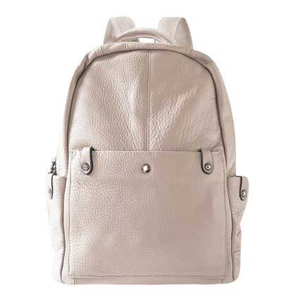 Black Leather Travel Backpack Bag