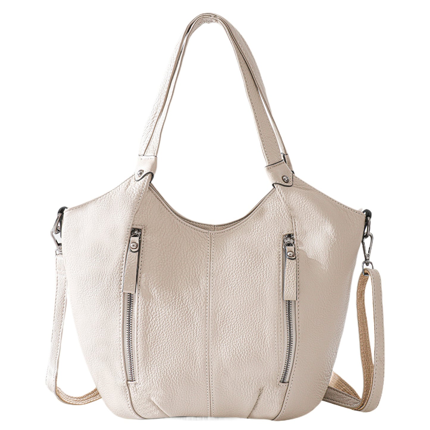 Black Leather Multi Pocket Tote