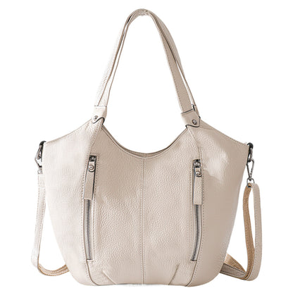 Black Leather Multi Pocket Tote