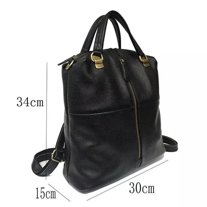 Black Leather Backpack Crossbody Bag