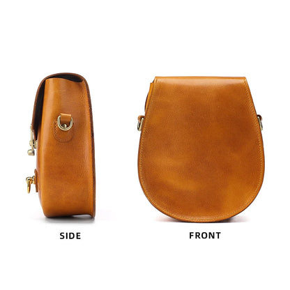 Tan Embellished Saddle Crossbody Bag