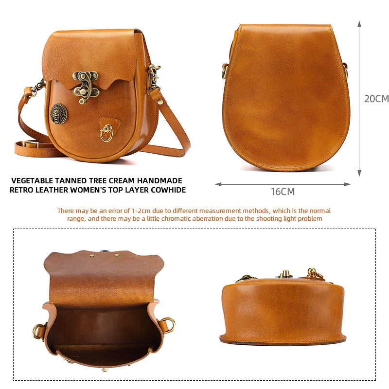 Tan Embellished Saddle Crossbody Bag