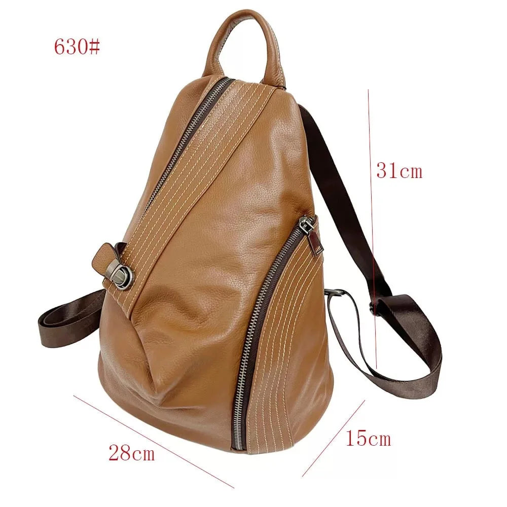 Brown Leather Sling Backpack Bag