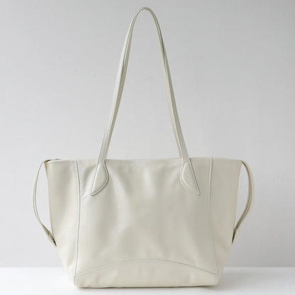 Brown Leather East West Tote