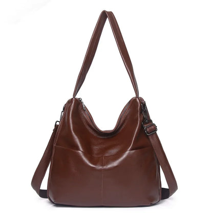 Brown Leather Slouch Bucket Bag