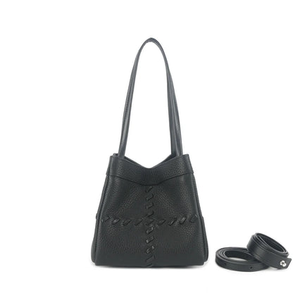 Pink Studded Leather Tote Bag