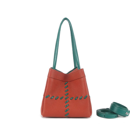 Pink Studded Leather Tote Bag