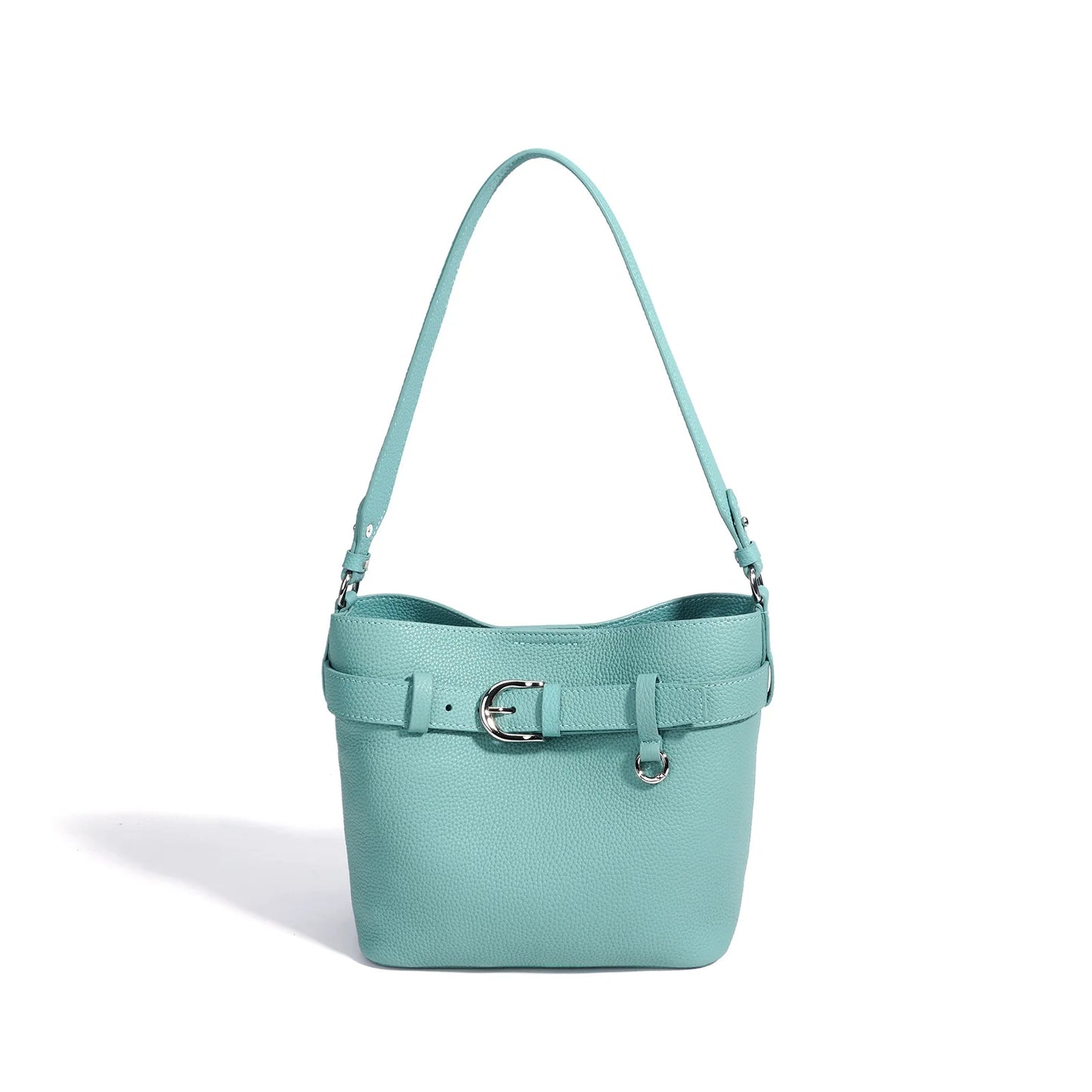 Lavender Buckle Bucket Shoulder Bag