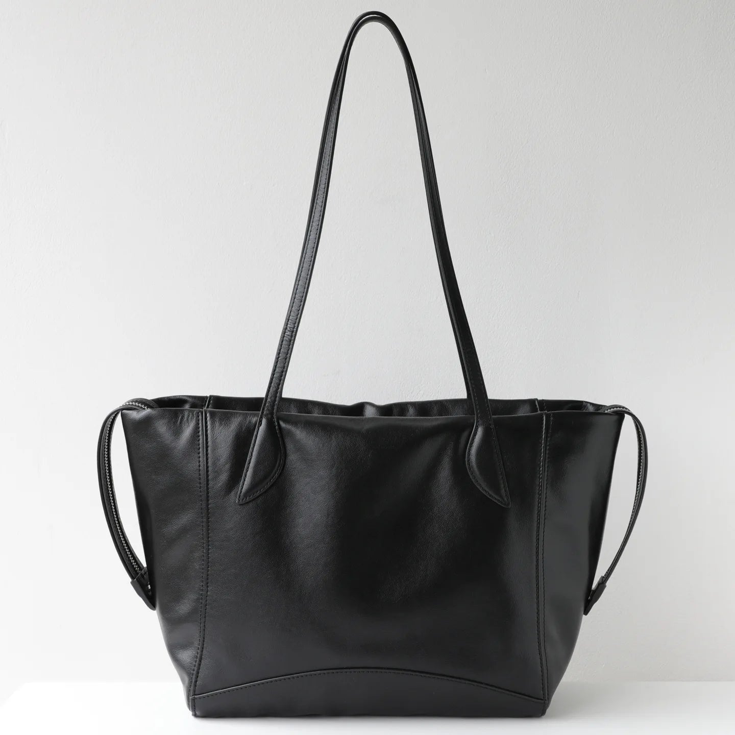Brown Leather East West Tote