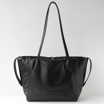 Brown Leather East West Tote