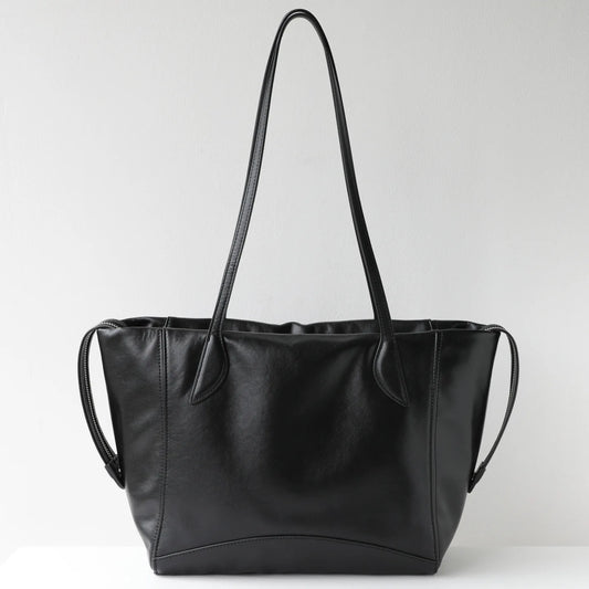 Brown Leather East West Tote