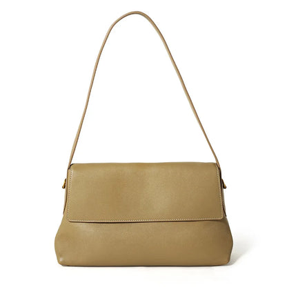 White Leather Envelope Shoulder Bag