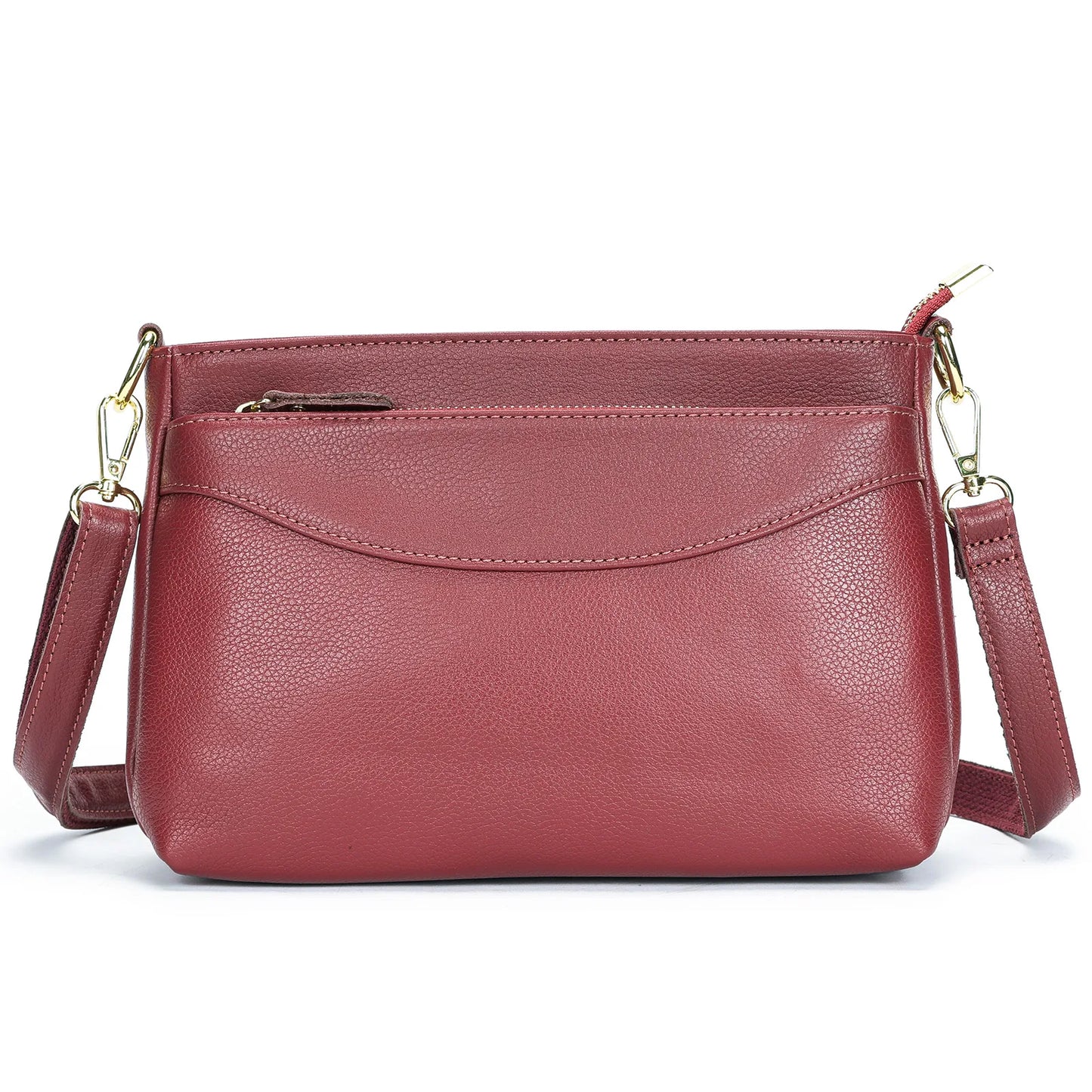 Rose Leather Zip Crossbody Bag