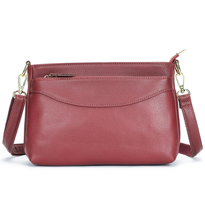 Rose Leather Zip Crossbody Bag