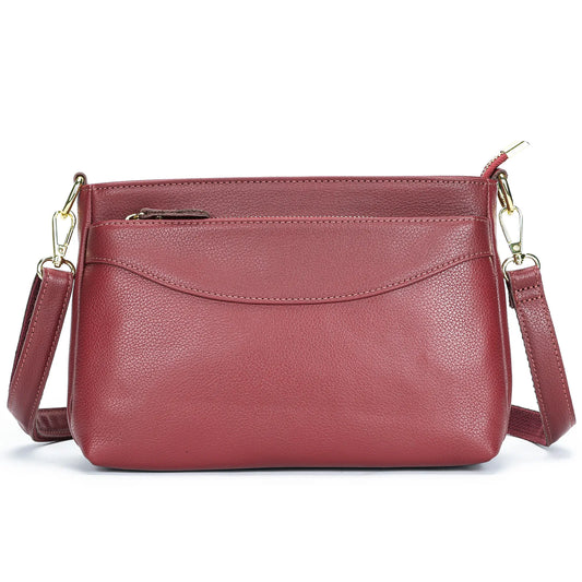 Rose Leather Zip Crossbody Bag