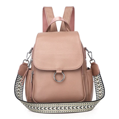 White Leather Convertible Backpack Bag