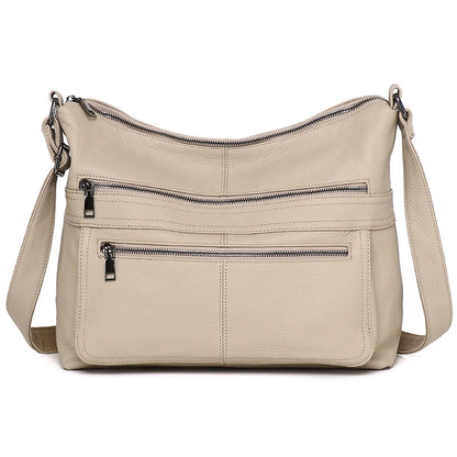 Black Leather Pocket Crossbody Bag