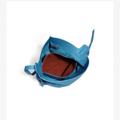 Teal Leather Foldover Hobo Bag