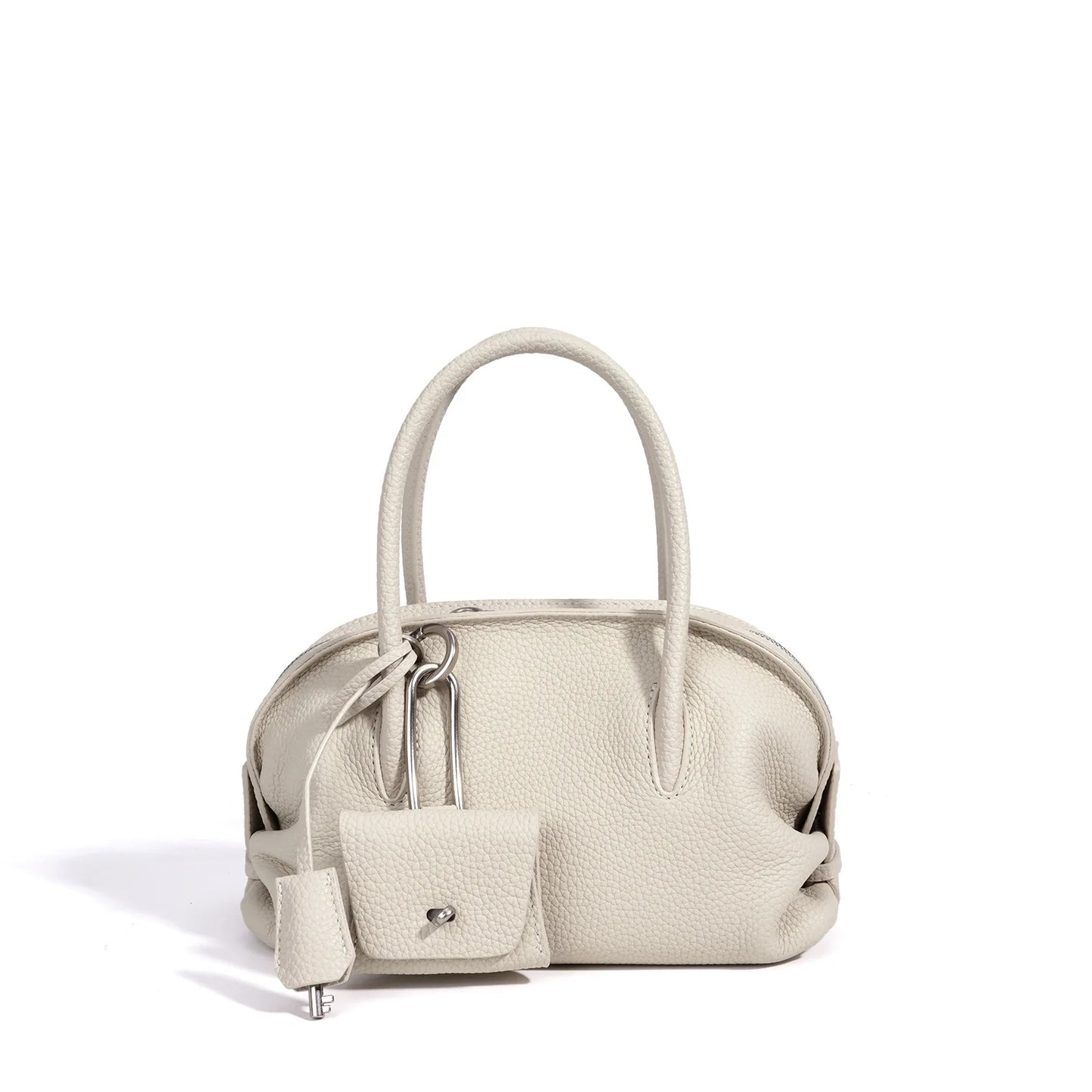 Yellow Leather Mini Boston Bag
