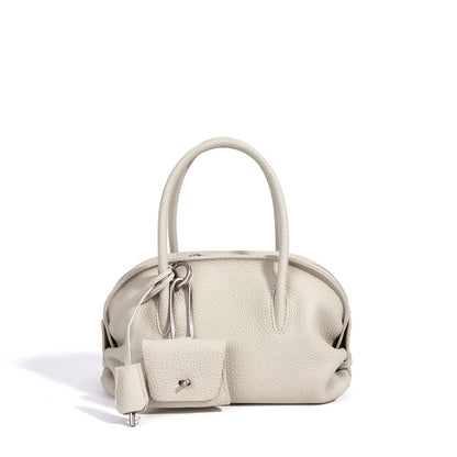 Yellow Leather Mini Boston Bag