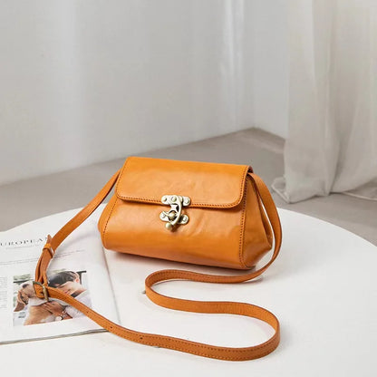 Green Leather Flap Crossbody Bag