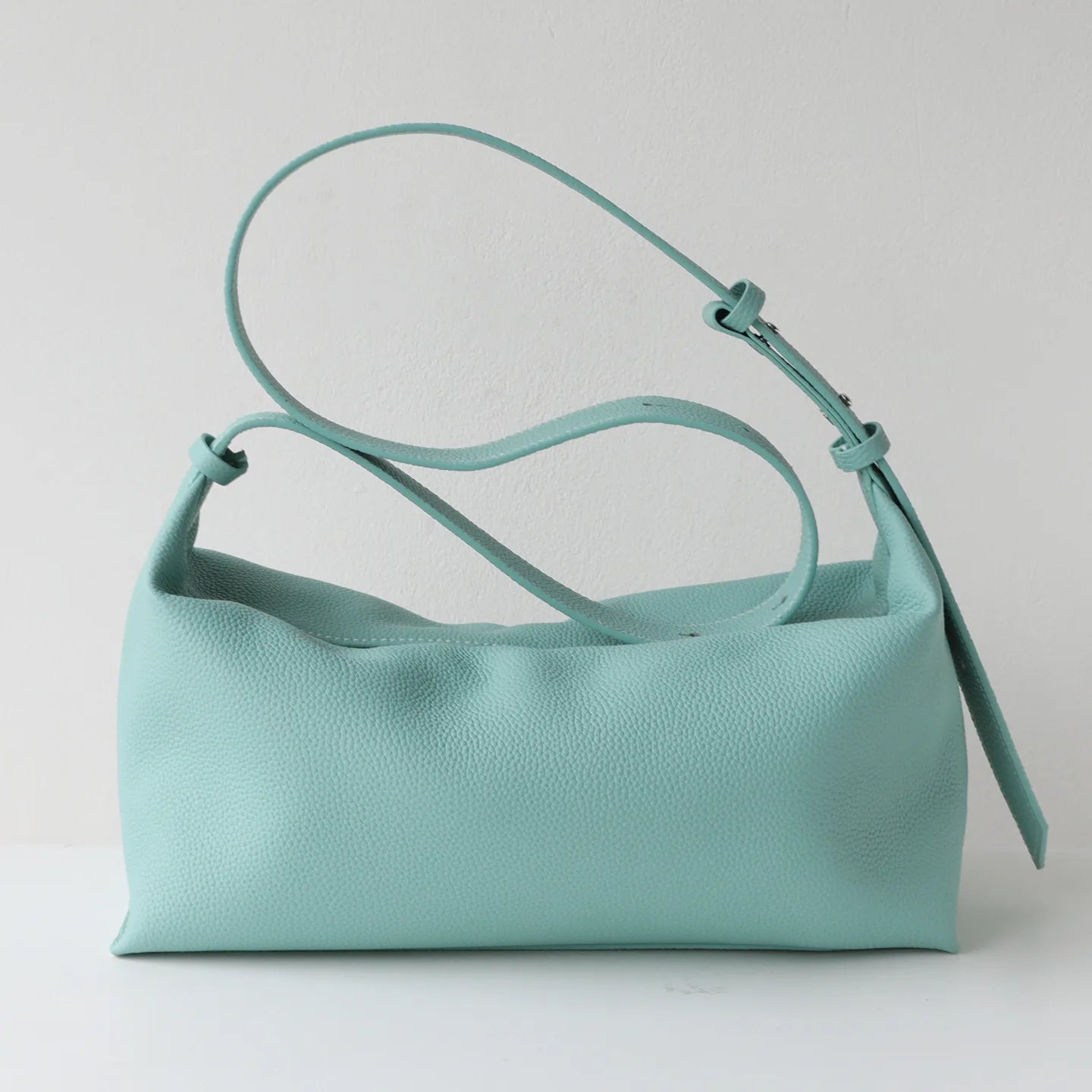 Striped Canvas Drawstring Shoulder Bag