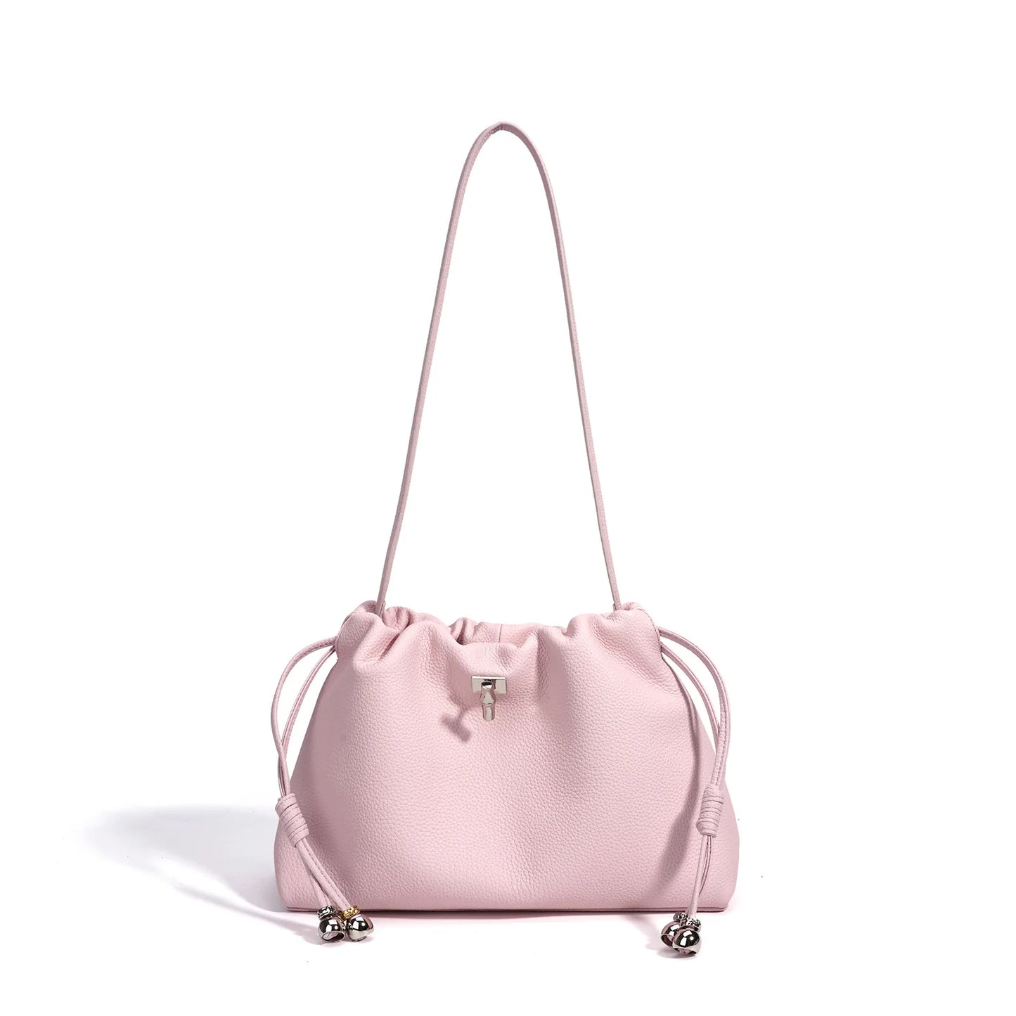 Blue Drawstring Barrel Shoulder Bag