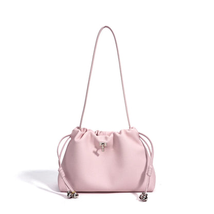Blue Drawstring Barrel Shoulder Bag