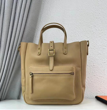 Khaki Front Pocket Tote Bag
