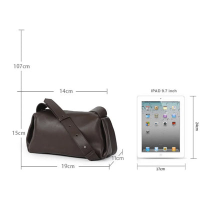 Brown Leather Barrel Crossbody Bag