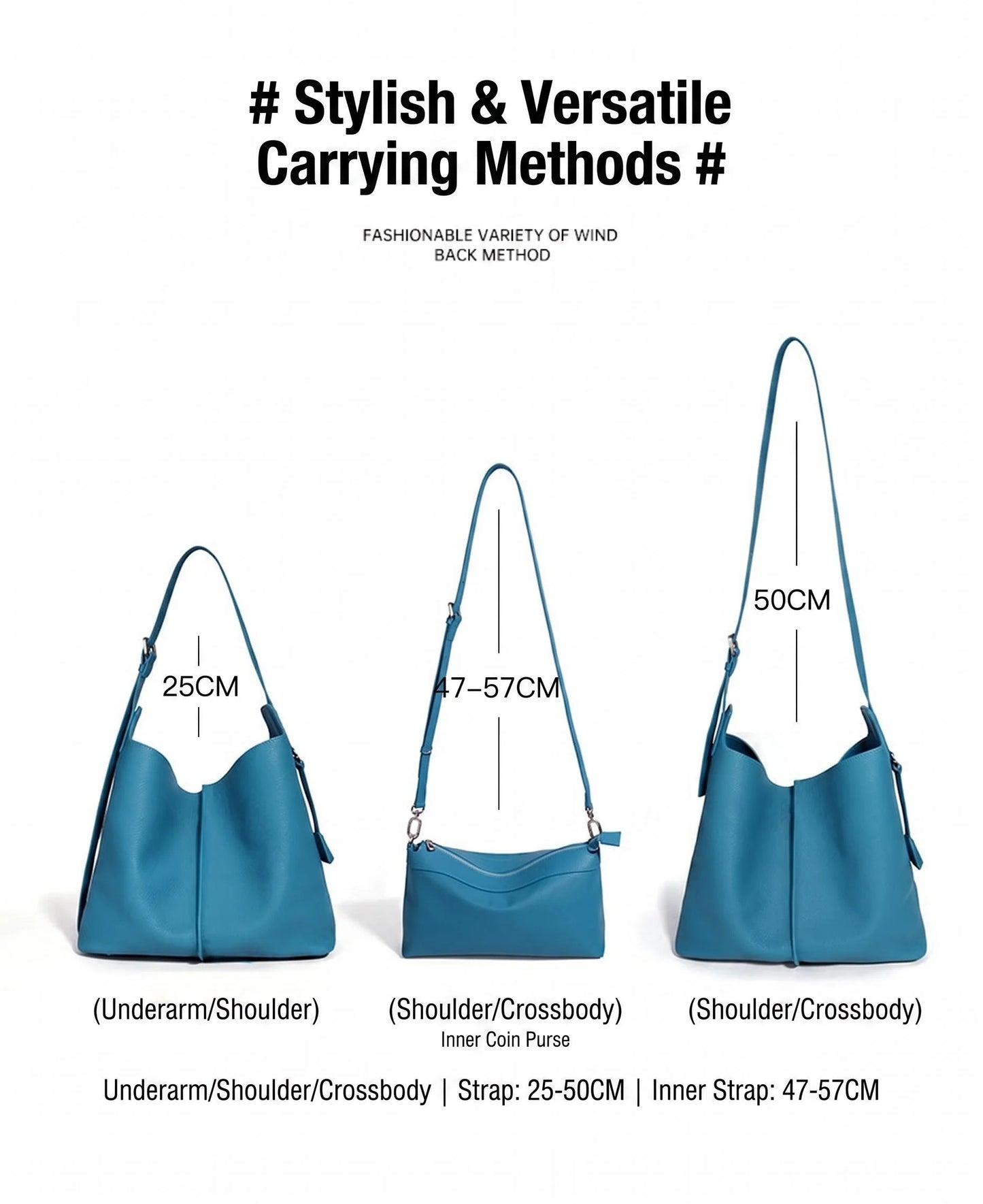 Teal Leather Foldover Hobo Bag