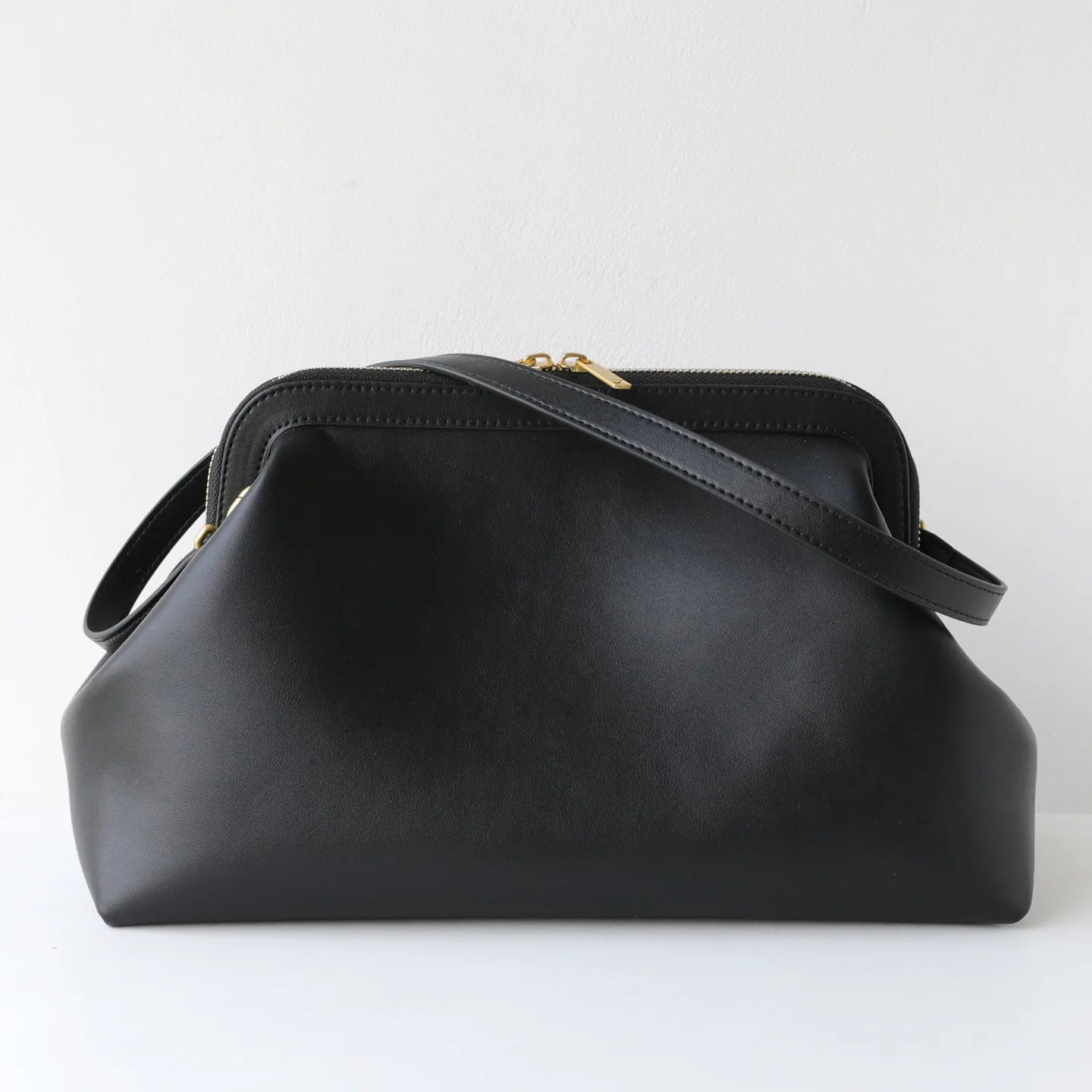 Ivory Leather Frame Crossbody Bag