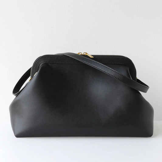 Ivory Leather Frame Crossbody Bag