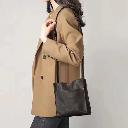 Brown Leather Slim Crossbody Bag