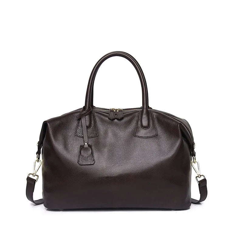 Cognac Leather Dome Satchel Bag