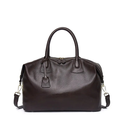 Cognac Leather Dome Satchel Bag