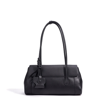 Ivory Leather Charm Shoulder Bag