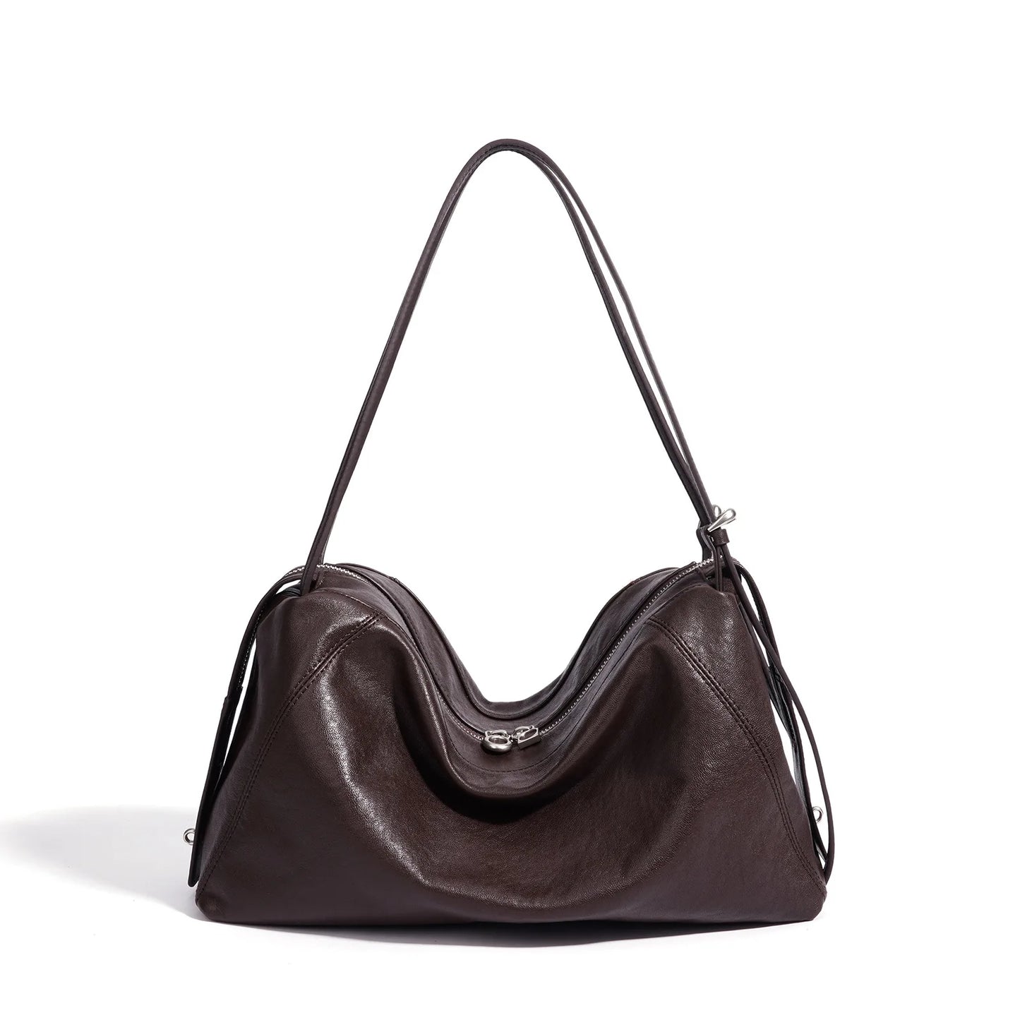 Teal Glossy Dumpling Shoulder Bag