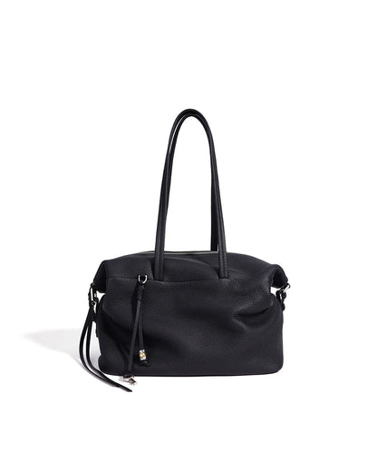 Yellow Leather Zip Shoulder Bag